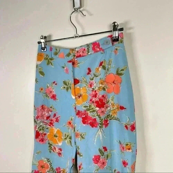 Moschino Cheap And Chic Blue Bright Floral Straight Leg Pant - Picture 4 of 8